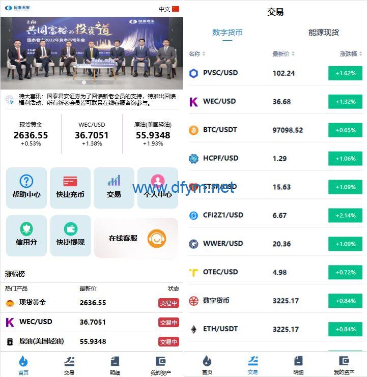 海外微交易系统/虚拟币黄金期货微盘/多语言秒合约微盘-大发海外源码